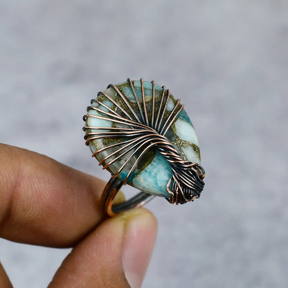 Blue Larimar Gemstone Ring