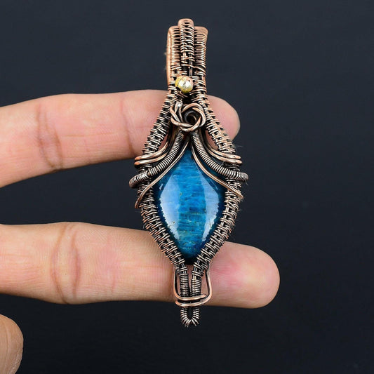 Neon Blue Apatite Gemstone Pendant