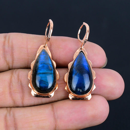 Blue Labradorite Gemstone Earrings