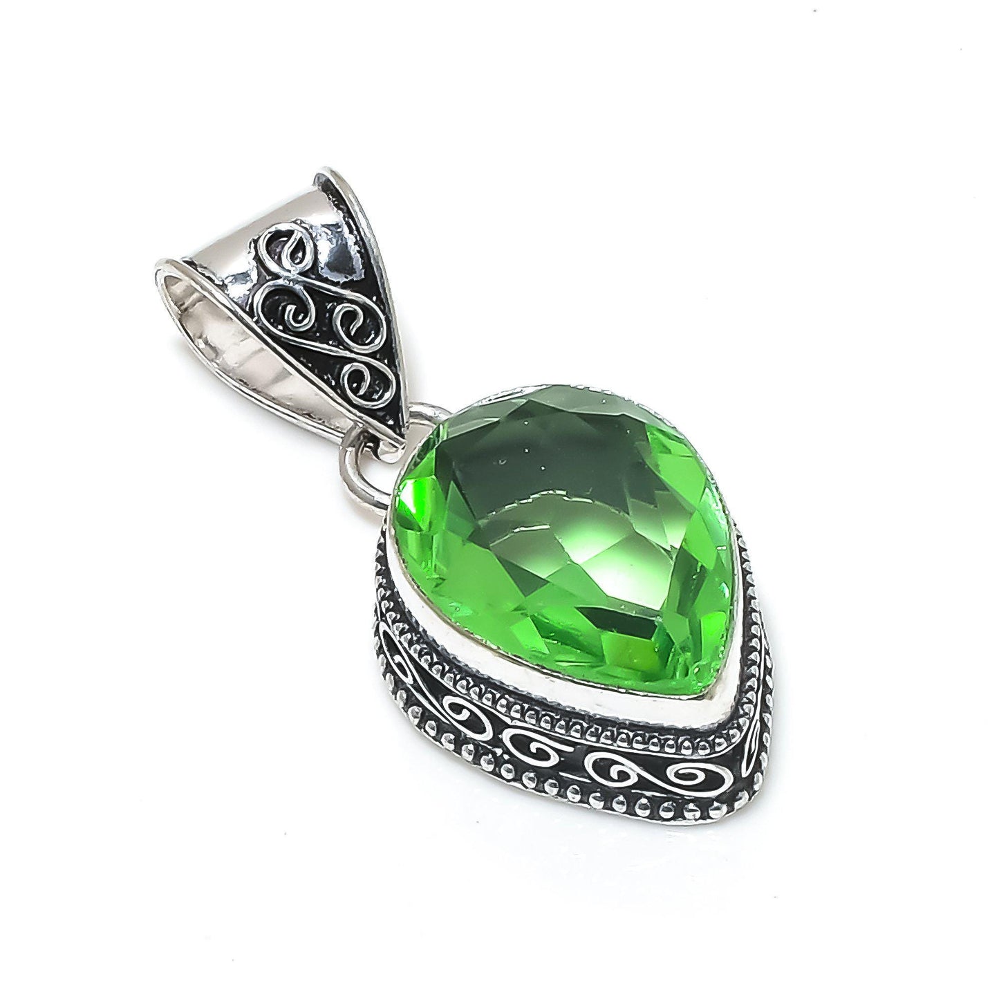 Green Amethyst Gemstone Pendant
