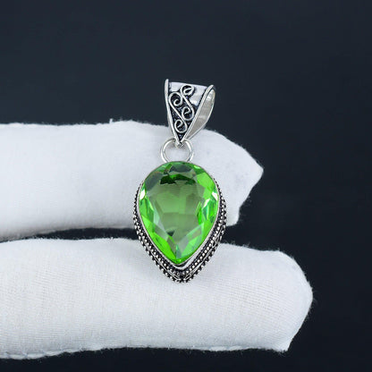 Green Amethyst Gemstone Pendant