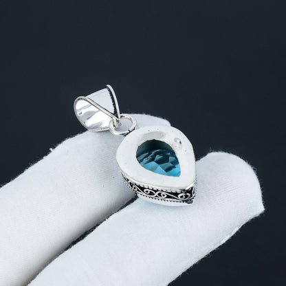 Swiss Blue Topaz Gemstone Pendant