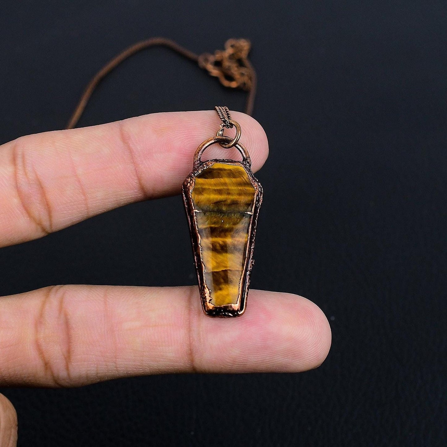Golden Brown Tiger Eye Gemstone Pendant