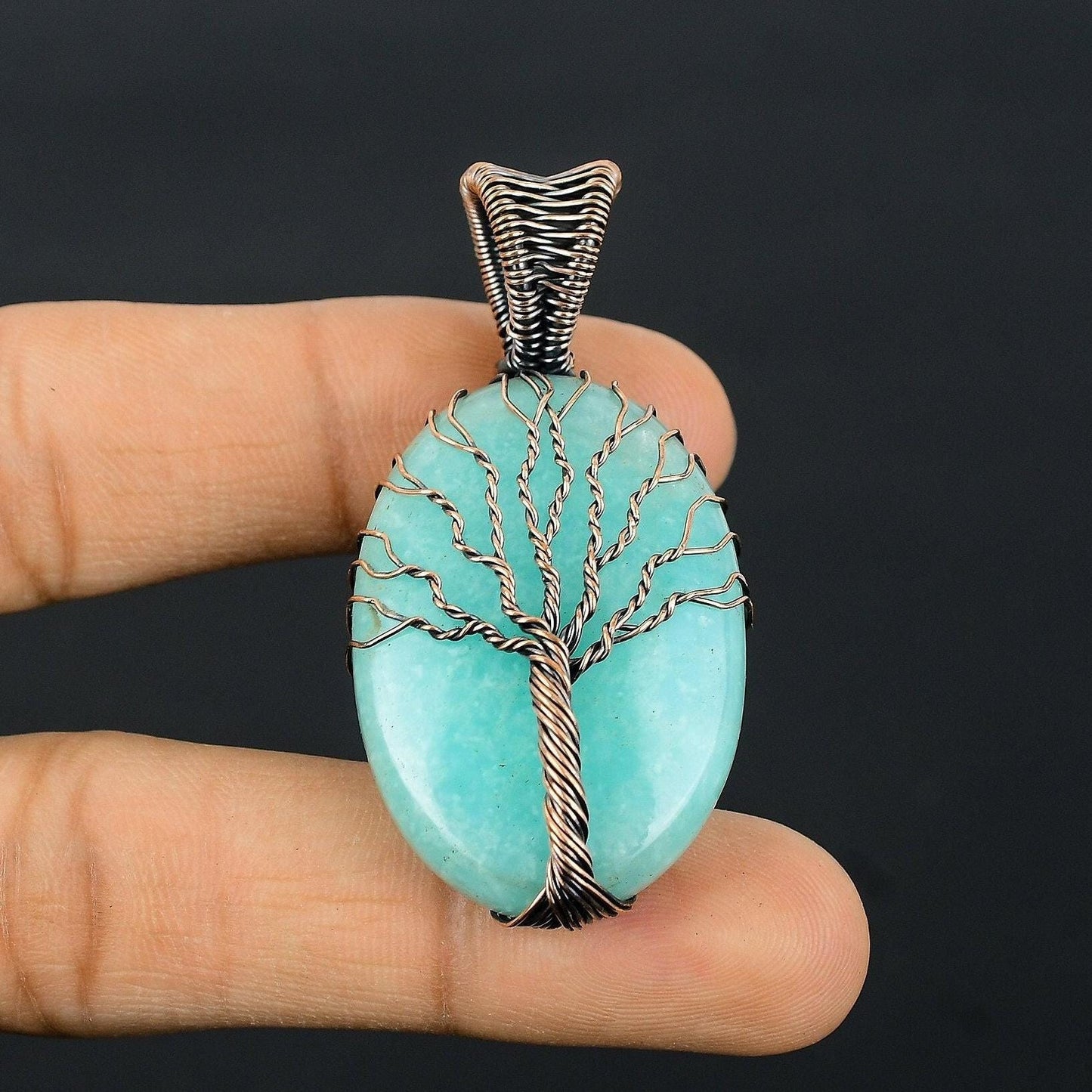Blue-Green Amazonite Gemstone Pendant