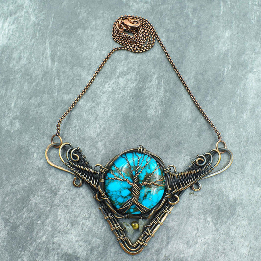 Blue Turquoise Gemstone Necklace