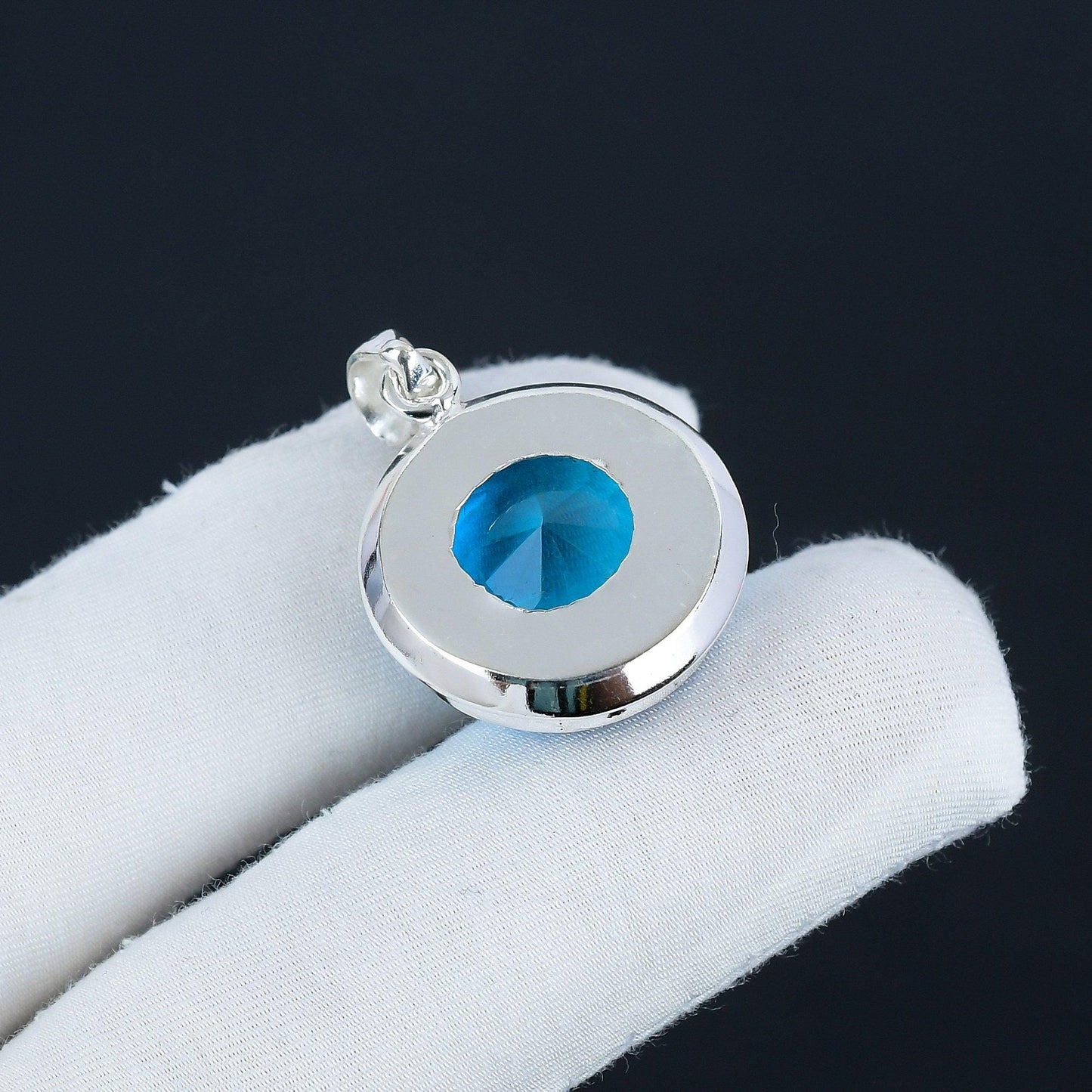 Swiss Blue Topaz Gemstone Pendant