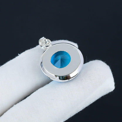 Swiss Blue Topaz Gemstone Pendant