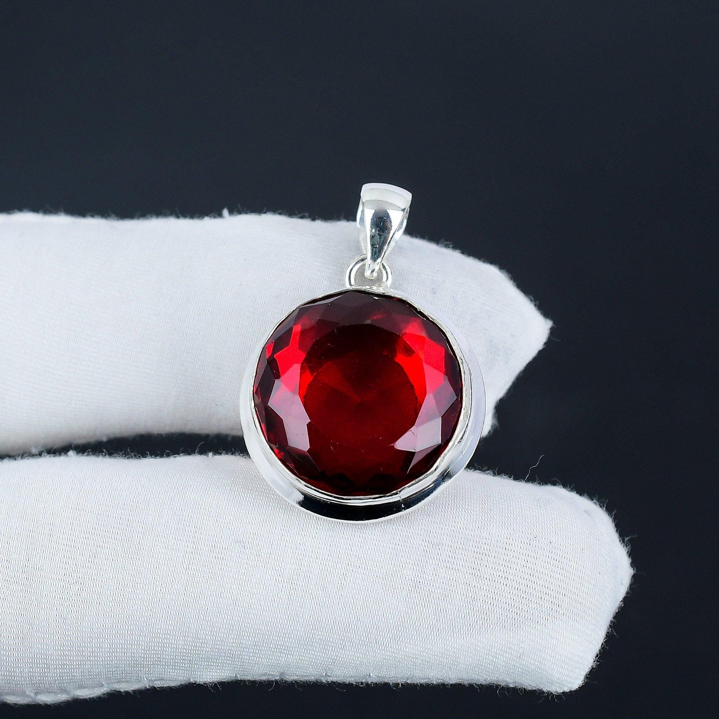 Red Garnet Gemstone Pendant