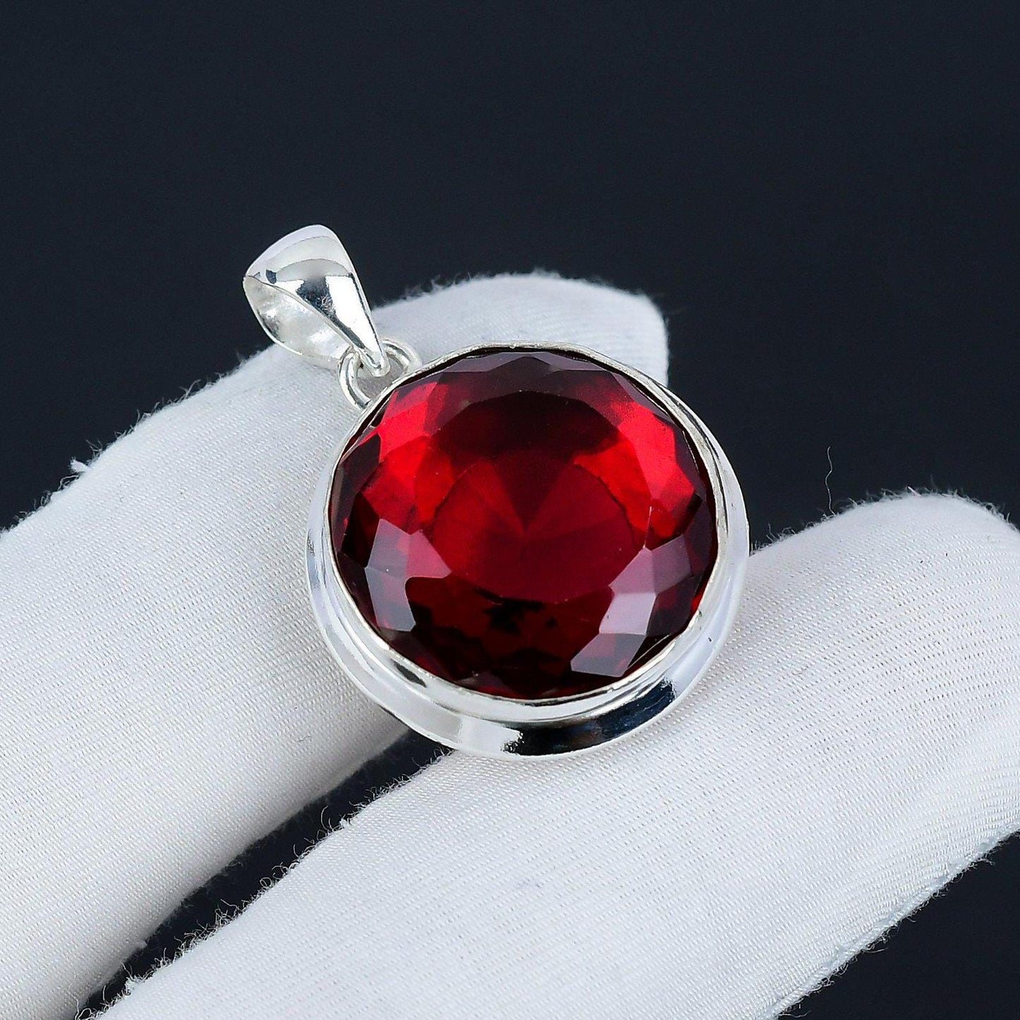 Red Garnet Gemstone Pendant