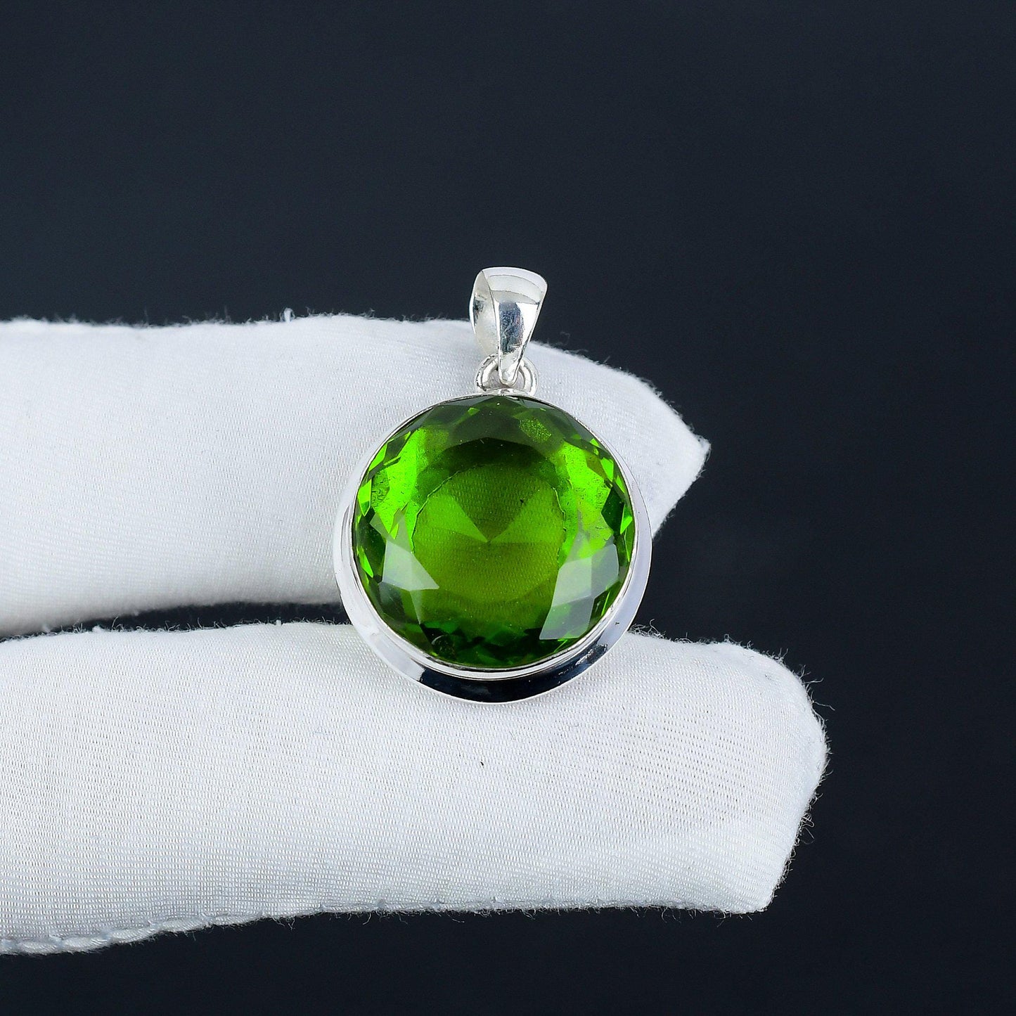Green Peridot Gemstone Pendant
