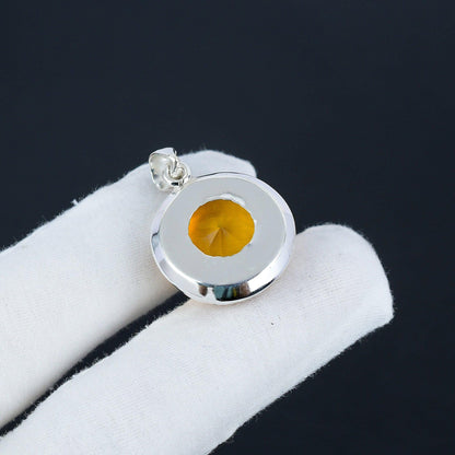 Yellow Citrine Gemstone Pendant
