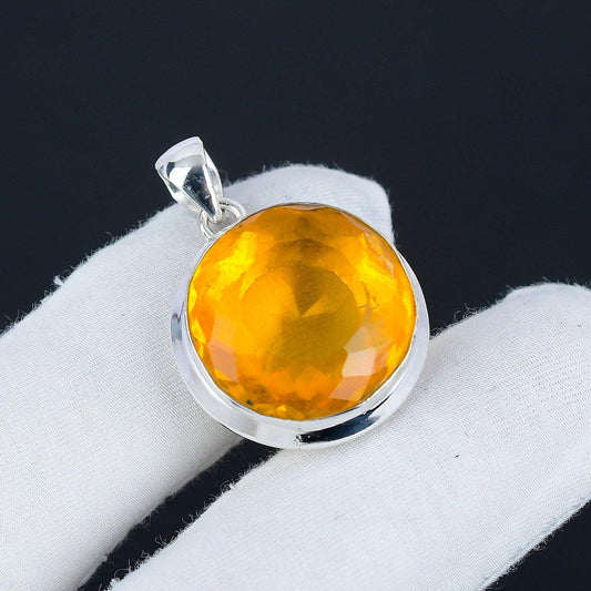 Yellow Citrine Gemstone Pendant