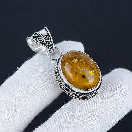 Honey Baltic Amber Gemstone Pendant