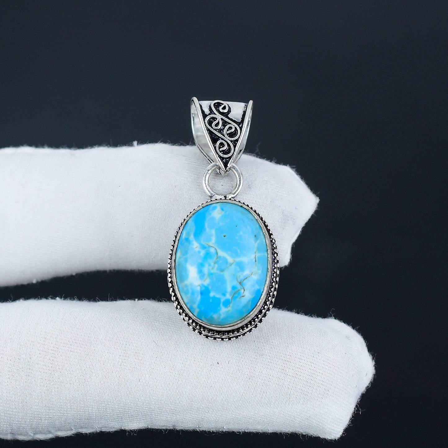 Blue Larimar Gemstone Pendant