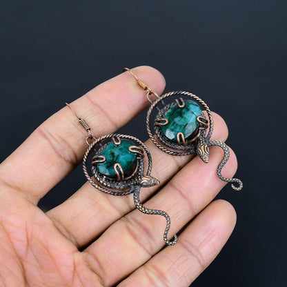 Green Emerald Gemstone Earrings
