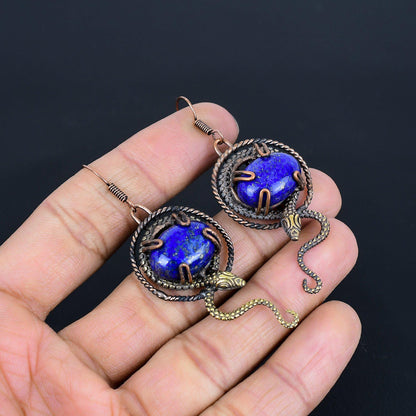 Blue Lapis Lazuli Gemstone Earrings