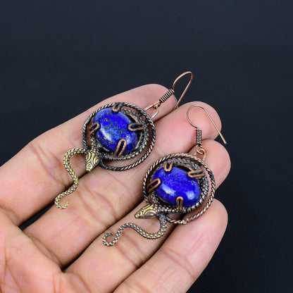 Blue Lapis Lazuli Gemstone Earrings