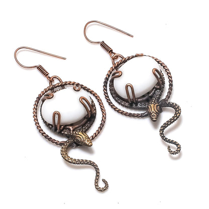 White Coral Gemstone Earrings