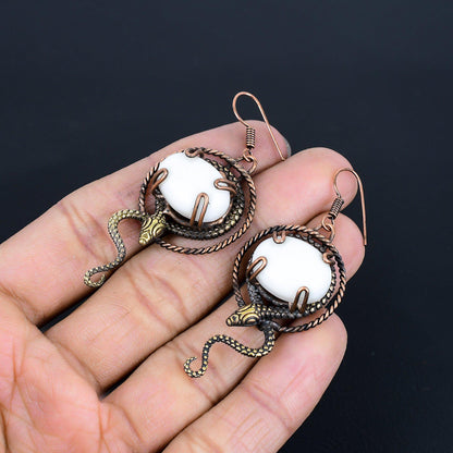 White Coral Gemstone Earrings