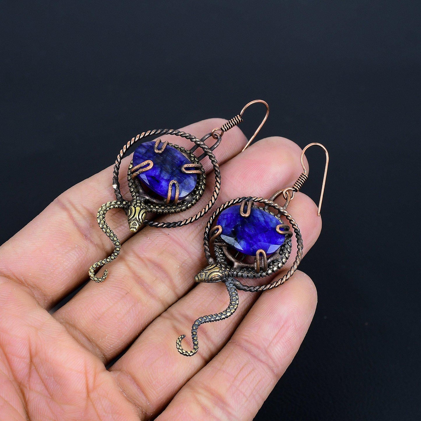 Blue Sapphire Gemstone Earrings