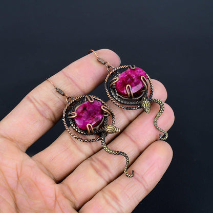 Red Ruby Gemstone Earrings