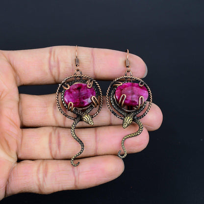 Red Ruby Gemstone Earrings