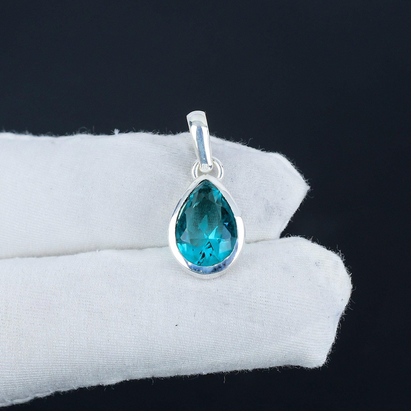 Blue Topaz Sterling Silver Pendant
