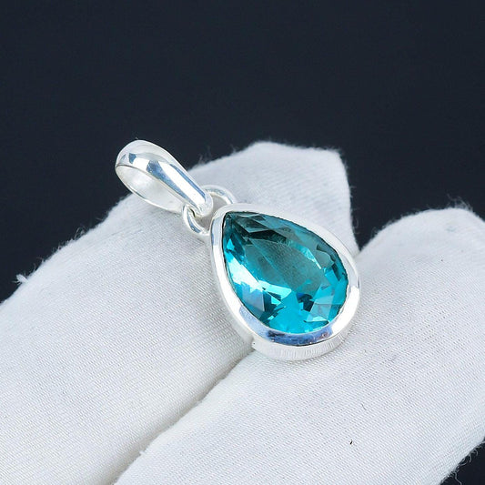 Blue Topaz Sterling Silver Pendant