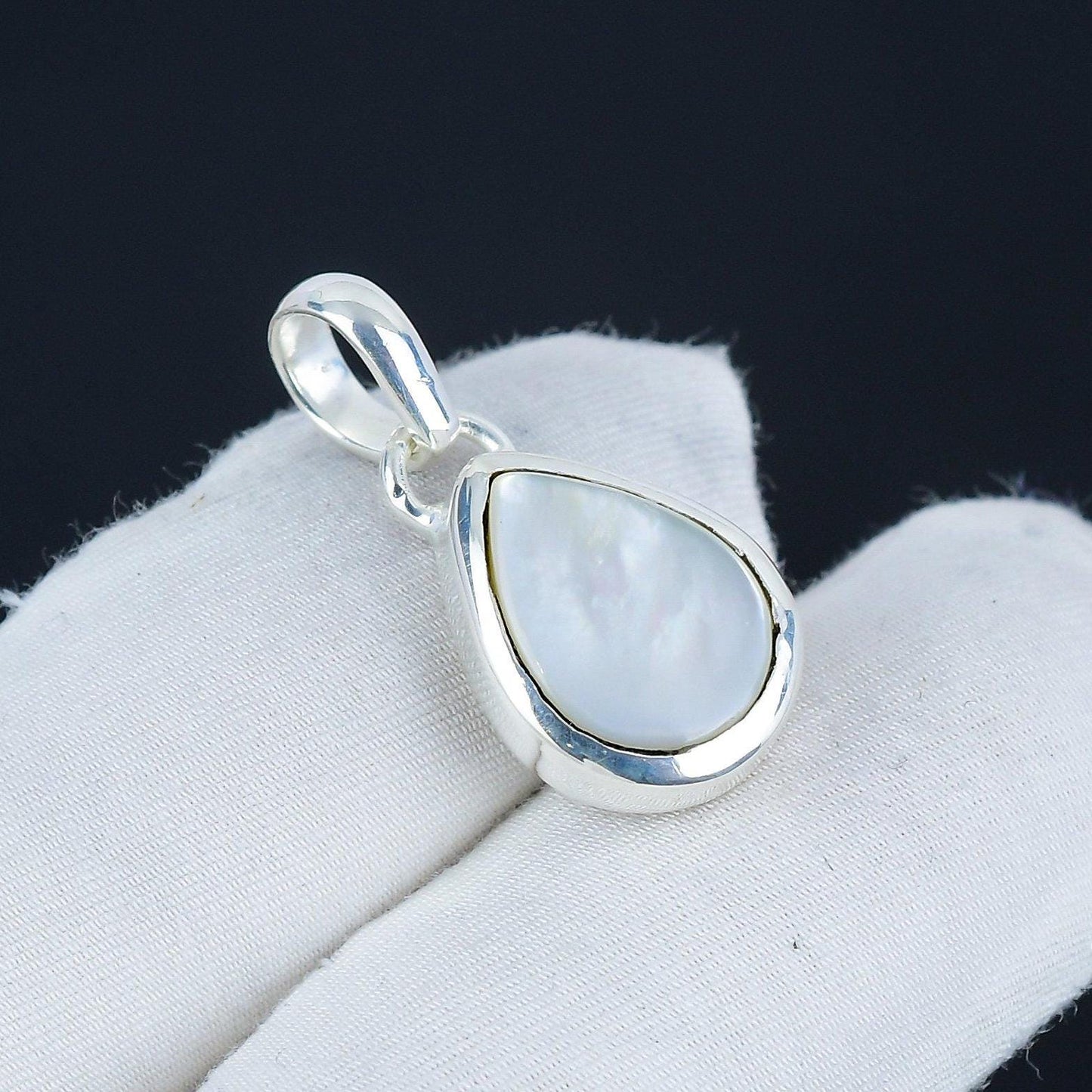 White Mother of Pearl Gemstone Pendant
