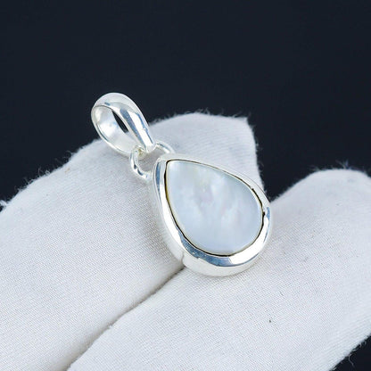 White Mother of Pearl Gemstone Pendant