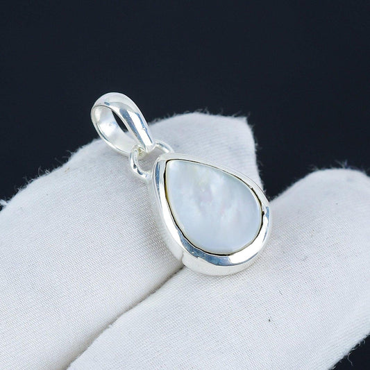 White Mother of Pearl Gemstone Pendant