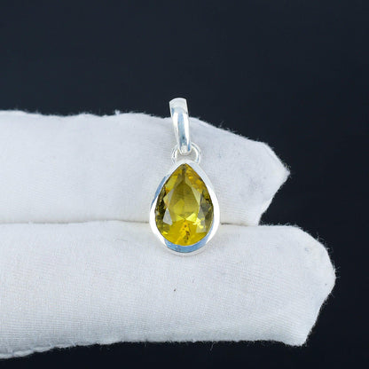 Yellow Citrine Gemstone Pendant