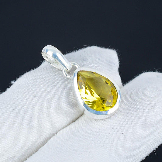 Yellow Citrine Gemstone Pendant