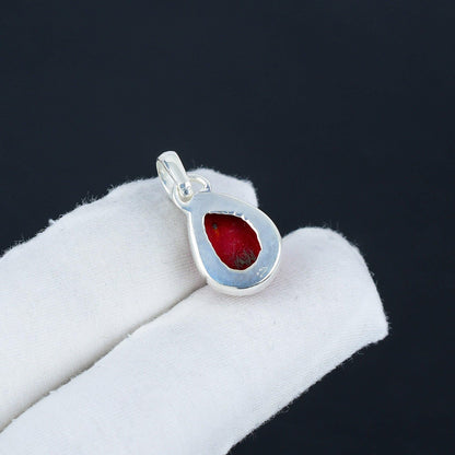 Red Coral Gemstone Pendant