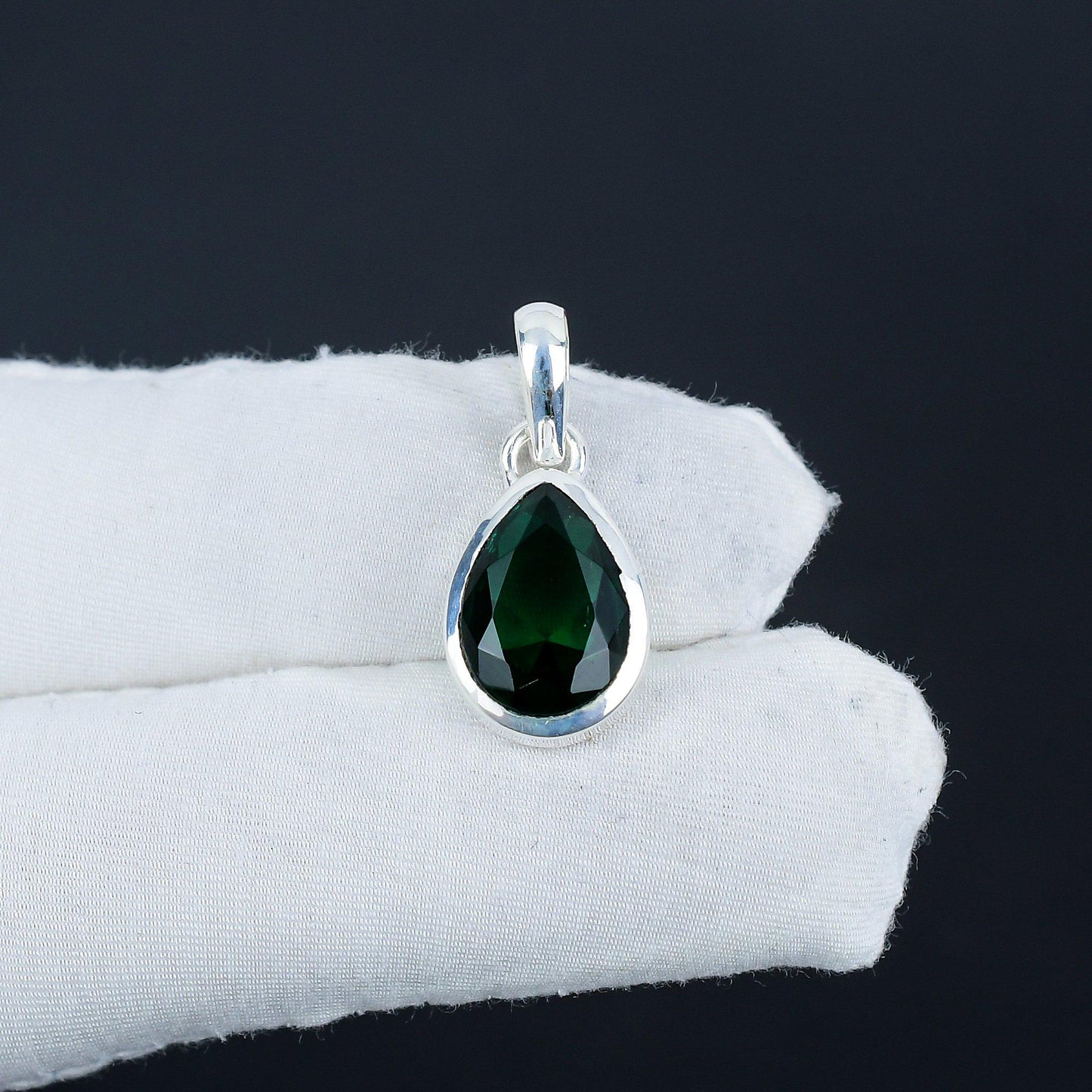 Green Chrome Diopside Gemstone Pendant