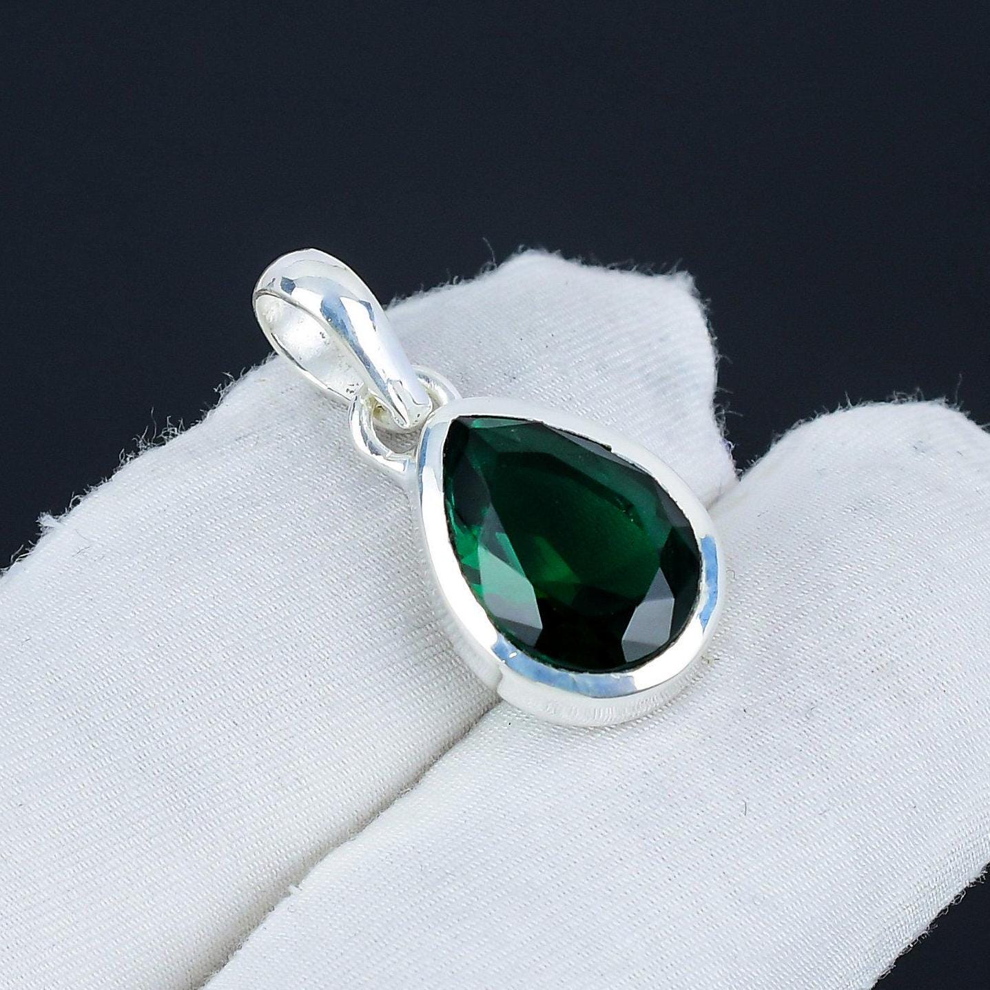 Green Chrome Diopside Gemstone Pendant