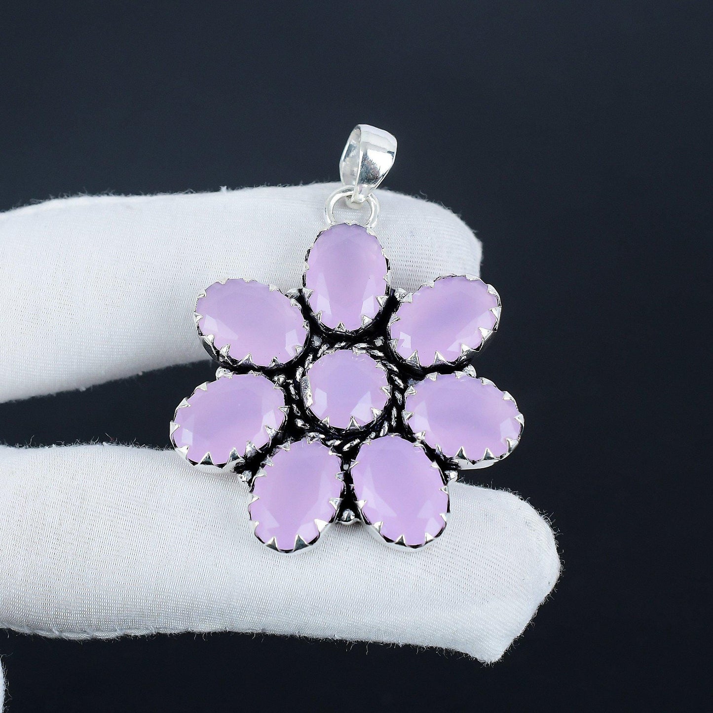 Pink Chalcedony Gemstone Pendant