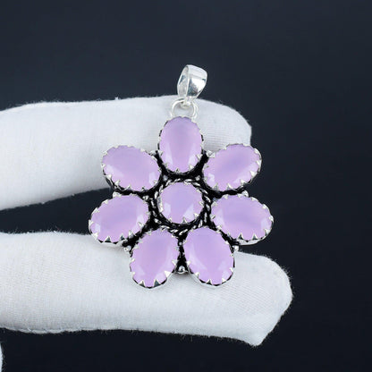Pink Chalcedony Gemstone Pendant