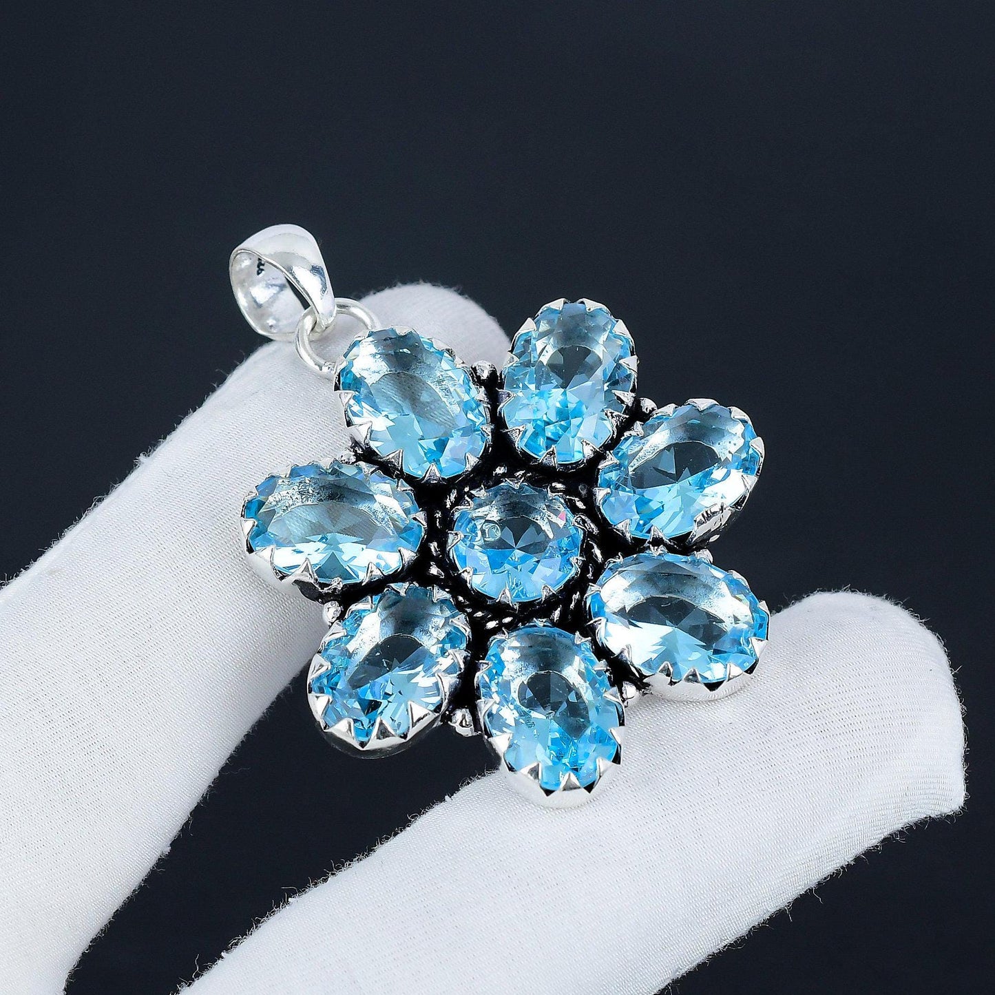 Swiss Blue Topaz Gemstone Pendant