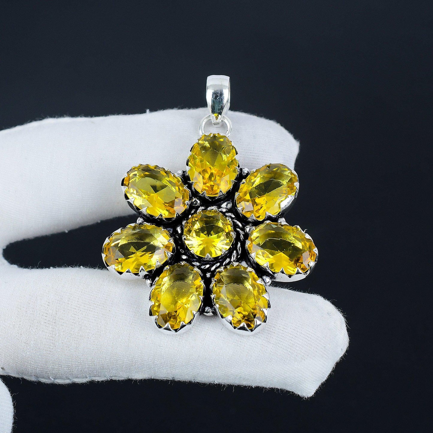 Yellow Citrine Gemstone Pendant