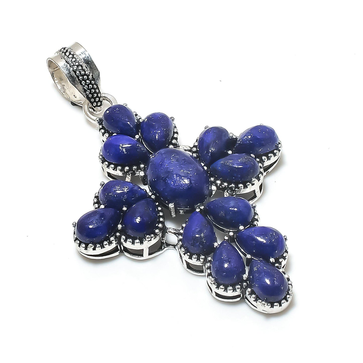 Blue Lapis Lazuli Gemstone Cross Pendant