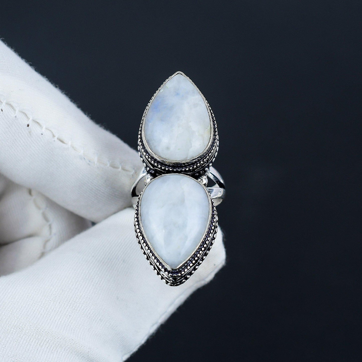 Rainbow Moonstone Gemstone Ring