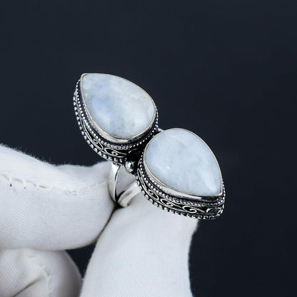 Rainbow Moonstone Gemstone Ring