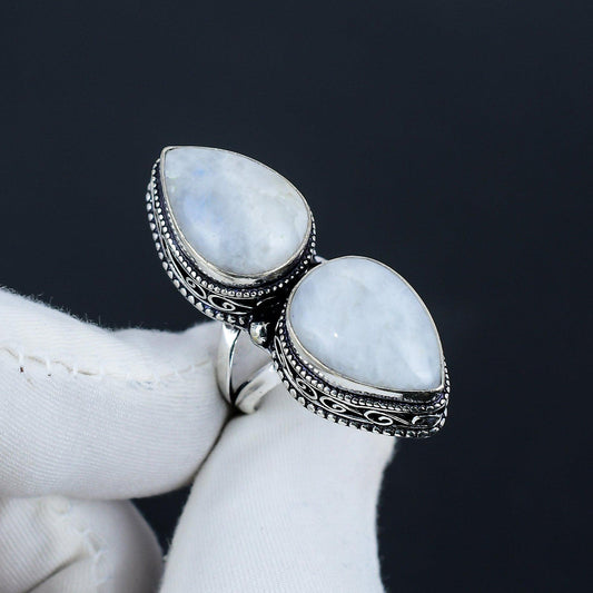 Rainbow Moonstone Gemstone Ring