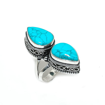 Teardrop Turquoise Gemstone Ring