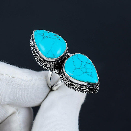 Teardrop Turquoise Gemstone Ring