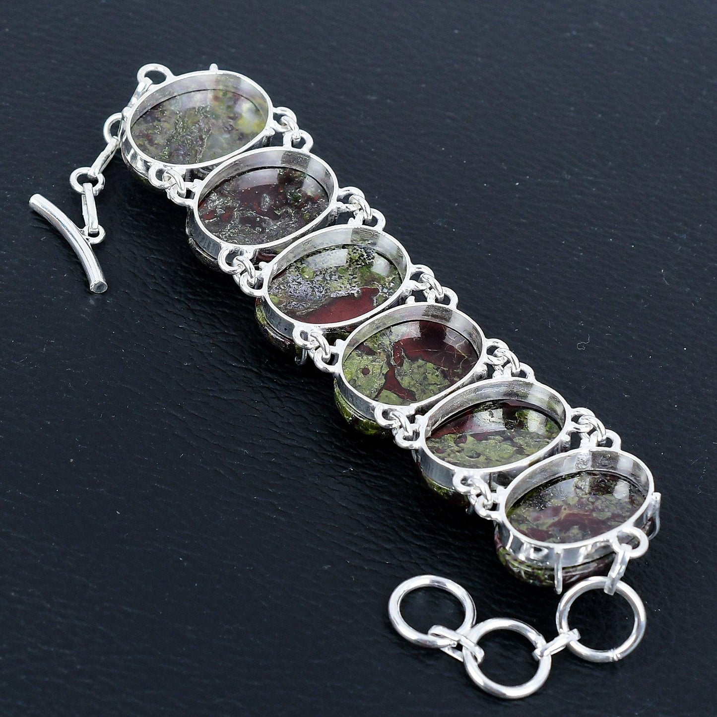 Green-Red Dragonblood Gemstone Bracelet