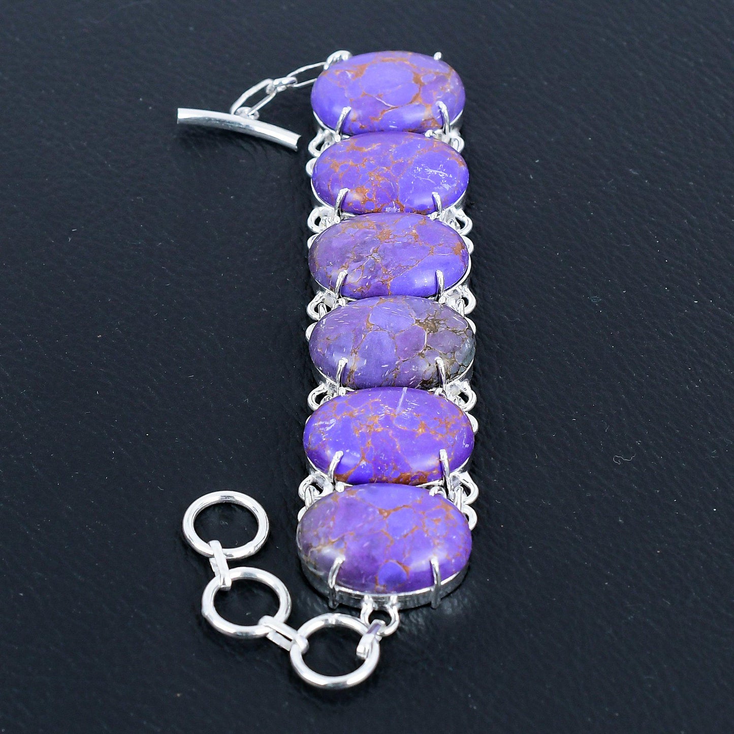 Purple Turquoise Gemstone Bracelet