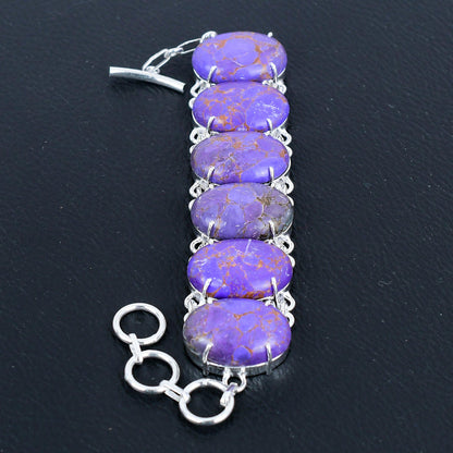 Purple Turquoise Gemstone Bracelet