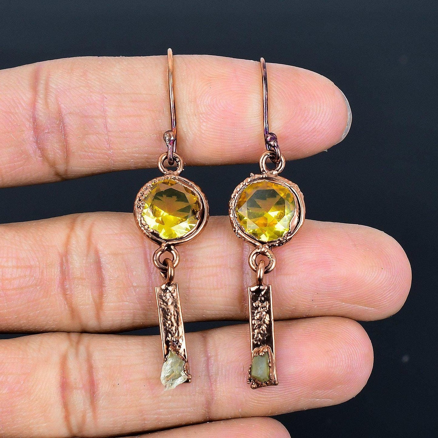 Golden Citrine Gemstone Earrings